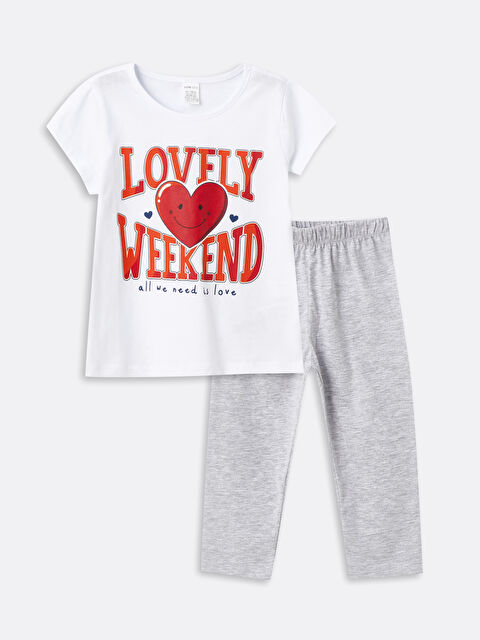 LCW ECO Pidžama komplet za bebe devojčice sa okruglim izrezom i štampanim dezenom - S4GK75Z1-JMD