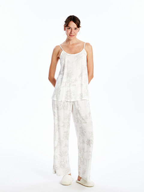 LCW DREAM U Neck Printed Strappy Women's Pyjama Set - S4GL00Z8-LRA