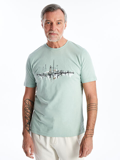 SOUTHBLUE Bisiklet Yaka Kısa Kollu Baskılı Penye Erkek Tişört - S4GL19Z8-VCG