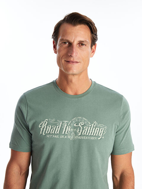 SOUTHBLUE Crew Neck Short Sleeve Printed Combed Cotton Men's T-shirt - S4GL21Z8-GQQ