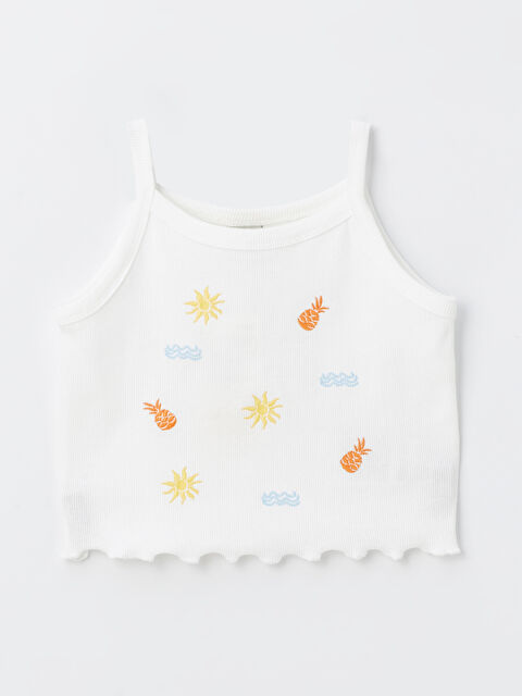 LCW Kids Square Neck Girl's Crop Tank Top - S4GM22Z4-R9J