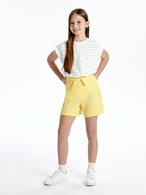 LCW Kids Beli Lastikli Basic Kız Çocuk Şort - S4GM23Z4-FZF