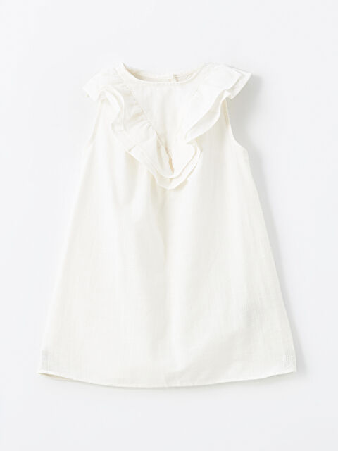LCW Kids Crew Neck Linen Girls' Dress - S4GM60Z1-FES