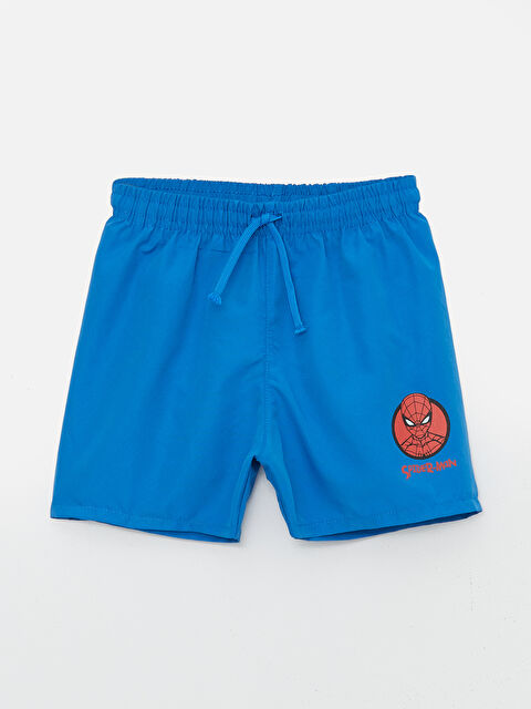 LCW Kids Beli Lastikli Spider-Man Baskılı Erkek Bebek Deniz Şortu - S4GM64Z1-HMA