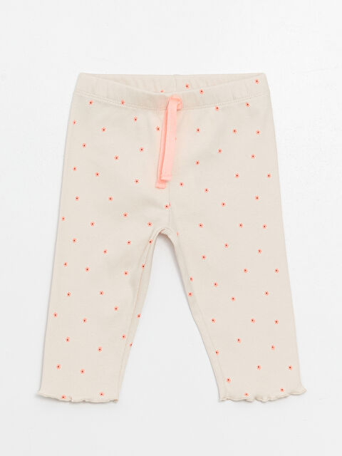 LCW Kids Леггинсы для малышек девочек с эластичным поясом и цветочным узором - S4GN24Z1-LT4