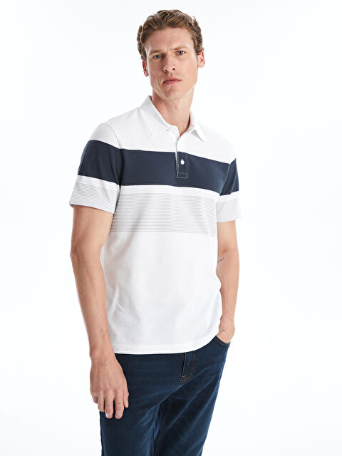 LCWAIKIKI Classic Polo Yaka Kısa Kollu Çizgili Erkek Tişört - S4GN60Z8-Q6K
