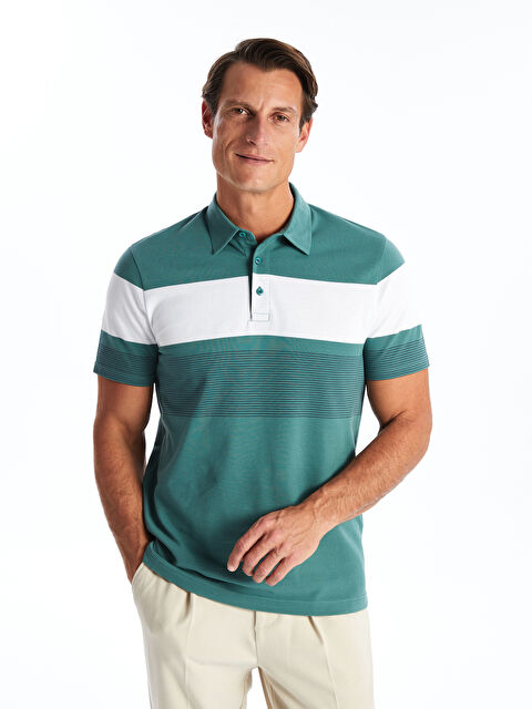 LCWAIKIKI Classic Polo Yaka Kısa Kollu Çizgili Erkek Tişört - S4GN60Z8-Y7F