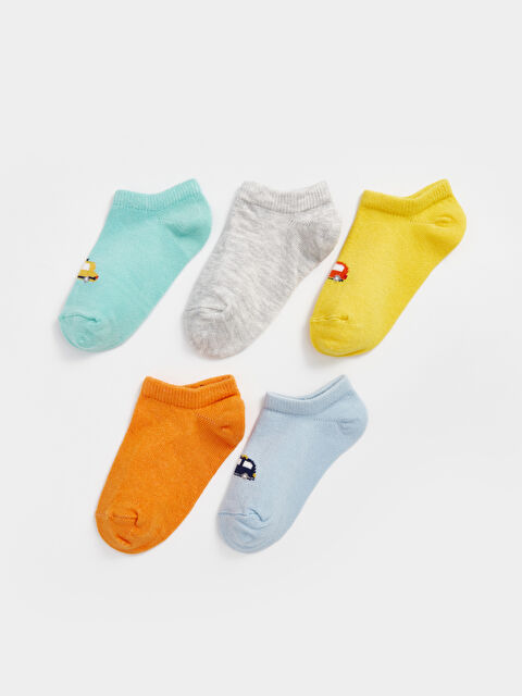 LCW baby Printed Baby Boys Trainer Socks 5 Pack - S4GO75Z1-G3Q