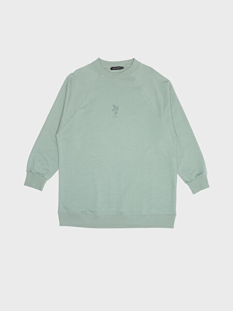 LCW Modest تونيك كم طويل مطبوع بياقة دائرية للسيدات - S4GP16Z8-GC9