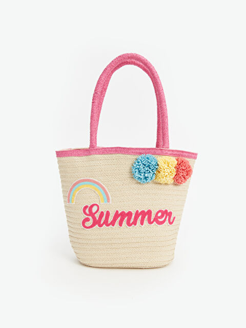LCW ACCESSORIES Hasır Kız Çocuk Plaj Çantası - S4GP89Z4-SWH