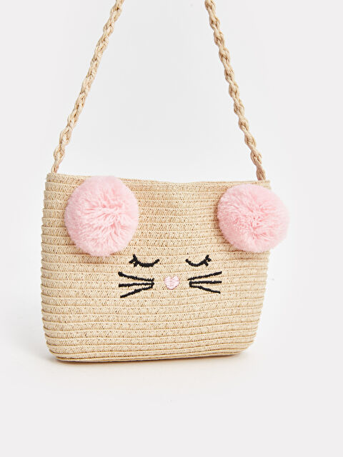 LCW ACCESSORIES Ponponlu Kız Çocuk Hasır Kol Çantası - S4GP91Z4-SY3