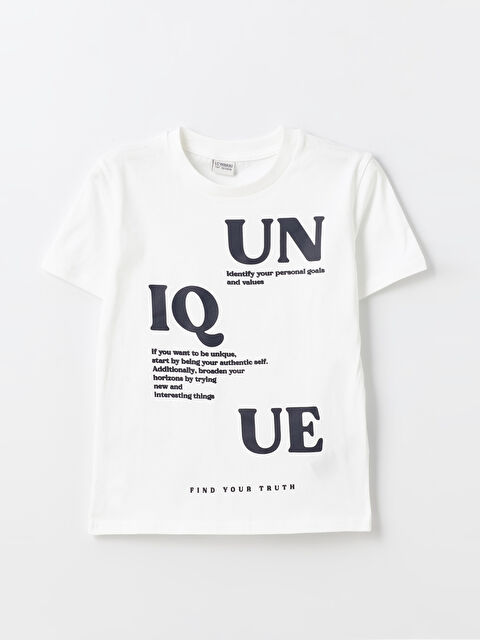 LCW Kids Crew Neck Printed Short Sleeve Boys' T-Shirt - S4GQ07Z4-FDU