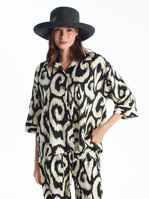 LCW Vision Patterned Oversize Women's Shirt - S4GQ37Z8-LQJ