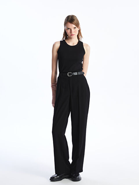 LCW Vision Standart Fit Düz Geniş Paça Kadın Pantolon - S4GQ85Z8-CVL