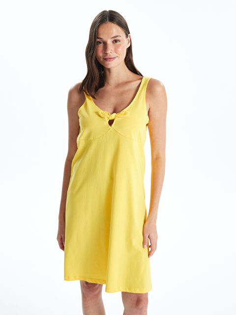 LCW DREAM Нічна сорочка для жінок з U-подібним вирізом, проста, з ремінцями - S4GT11Z8-JWD