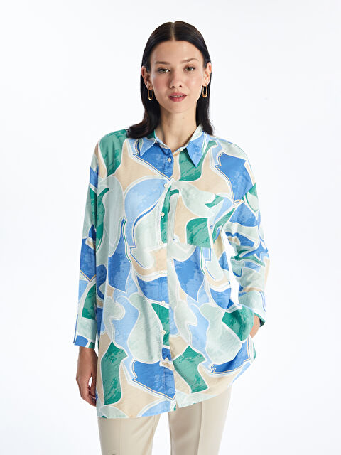 LCW Modest قميص تونيك نسائي منقوش - S4GT16Z8-LQQ