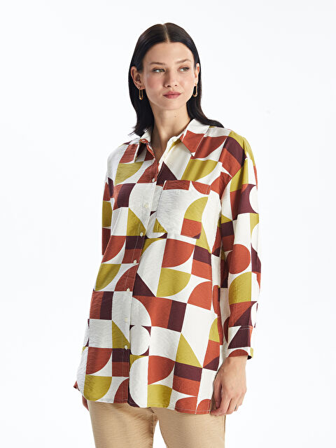 LCW Modest Patterned Women's Shirt Tunic - S4GT16Z8-LR0