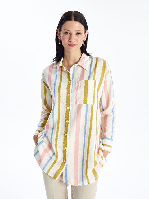 LCW Modest Patterned Women's Shirt Tunic - S4GT16Z8-LRA