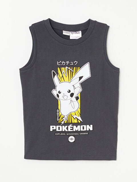 LCW Kids Crew Neck Pikachu Printed Boys' Tank Top - S4GT54Z4-R34