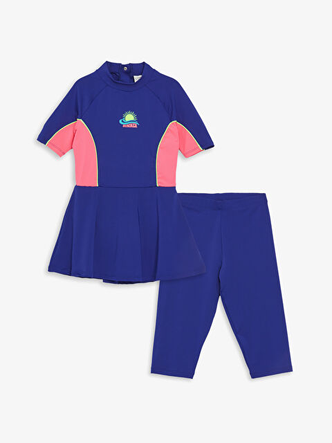 LCW Kids Hızlı Kuruyan Kız Çocuk Etekli Mayo ve Tayt