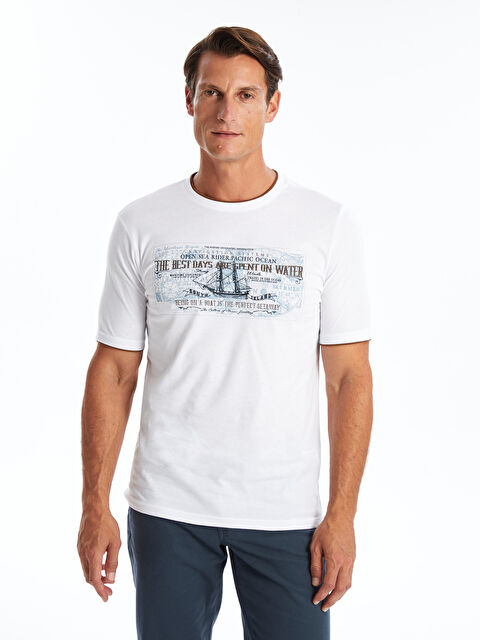 SOUTHBLUE Bisiklet Yaka Kısa Kollu Baskılı Penye Erkek Tişört - S4GU38Z8-Q6K