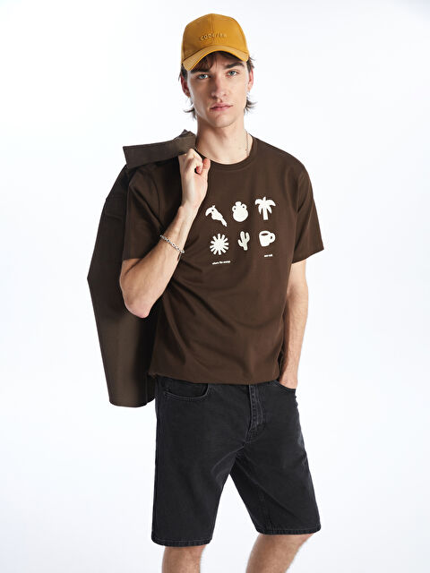 XSIDE Bisiklet Yaka Kısa Kollu Baskılı Penye Erkek Tişört - S4H008Z8-VY8