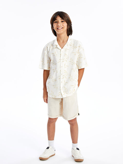 LCW Kids شورت للأولاد بخليط كتان بخصر مرن ومقاس واسع - S4H157Z4-HZZ