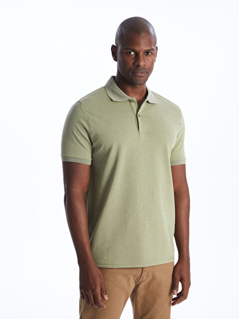 LCW ECO Polo Neck Short Sleeve Pique Men's T-Shirt - S4H280Z8-YAG