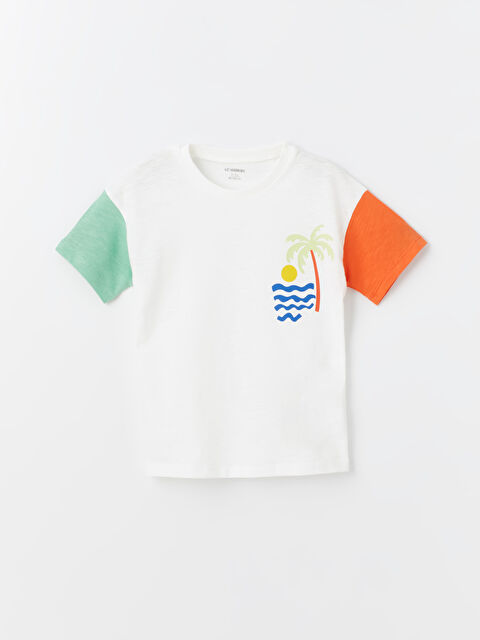 LCW Kids Crew Neck Short Sleeve Printed Baby Boys' T-Shirt - S4H329Z1-Q6K