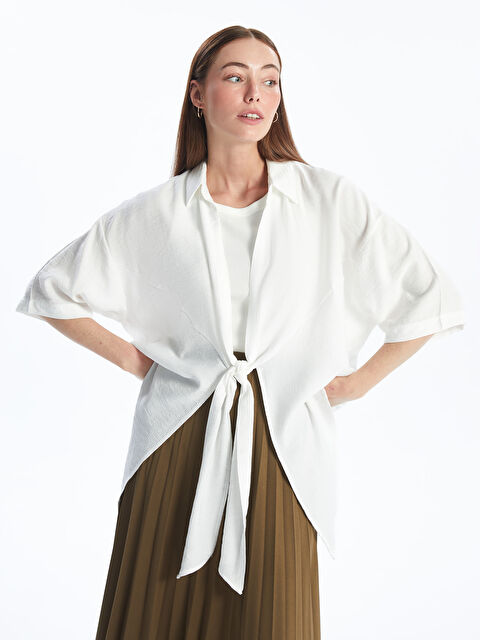 LCWAIKIKI Classic Shawl Collar Plain Oversize Women's Kimono - S4H626Z8-Q6K