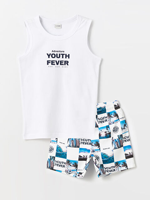 LCW Kids Bisiklet Yaka Erkek Çocuk Atlet ve Deniz Şortu - S4H669Z4-LU7