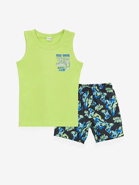 LCW Kids Bisiklet Yaka Erkek Çocuk Atlet ve Deniz Şortu - S4H701Z4-FXG