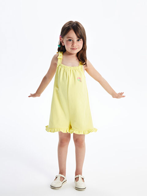 LCW Kids Комбинезон для малышек девочек с квадратным воротником, ремешками и принтом - S4H724Z1-K5C