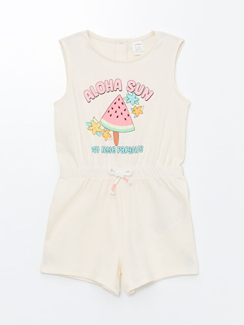 LCW Kids Комбинезон без рукавов с круглым вырезом и принтом для малышек девочек - S4H725Z1-FRC