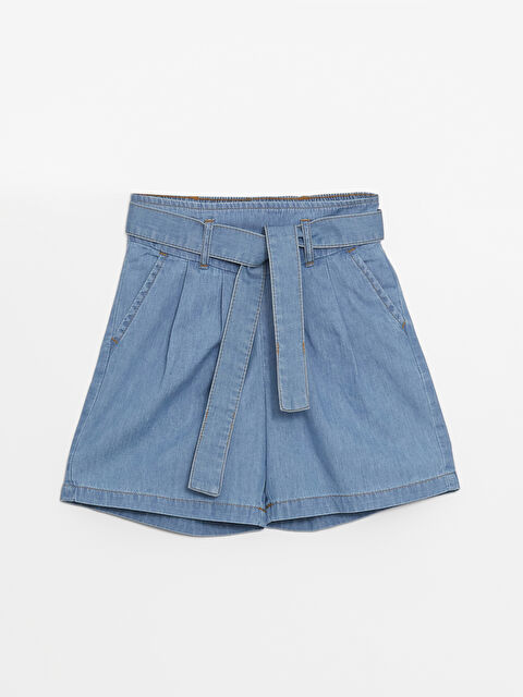 LCW Kids Джинсовые шорты для девочек с эластичным поясом - S4H728Z4-311