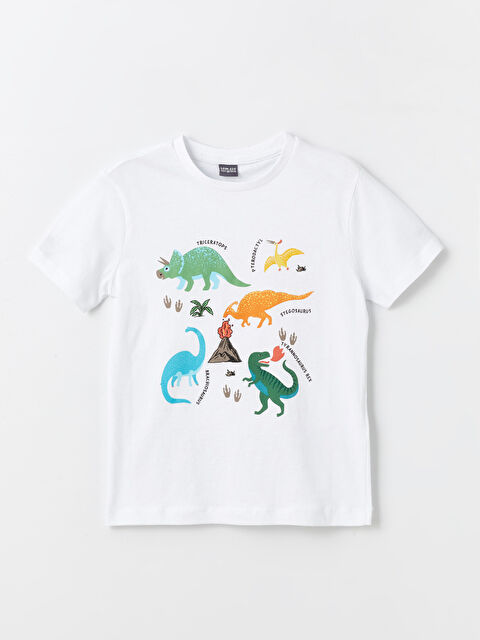 LCW ECO Crew Neck Printed Short Sleeve Boys' T-Shirt - S4H787Z4-J5E