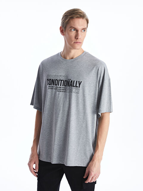 LCW ECO Bisiklet Yaka Kısa Kollu Baskılı Penye Erkek Tişört - S4H975Z8-CT3