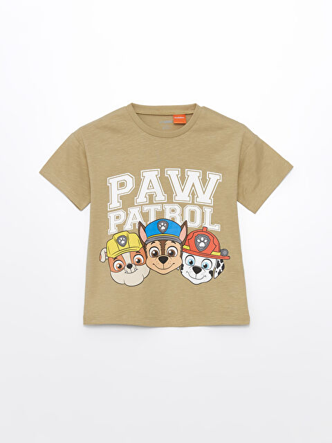 LCW Kids Crew Neck Short Sleeve Paw Patrol Printed Baby Boys' T-Shirt - S4HA87Z1-GLT