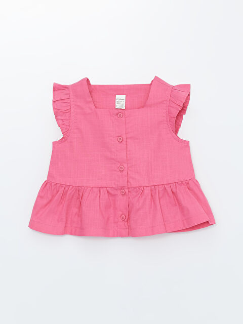 LCW Kids قميص للبنات الرضع بدون أكمام بياقة مربعة سادة - S4HF73Z1-R0J