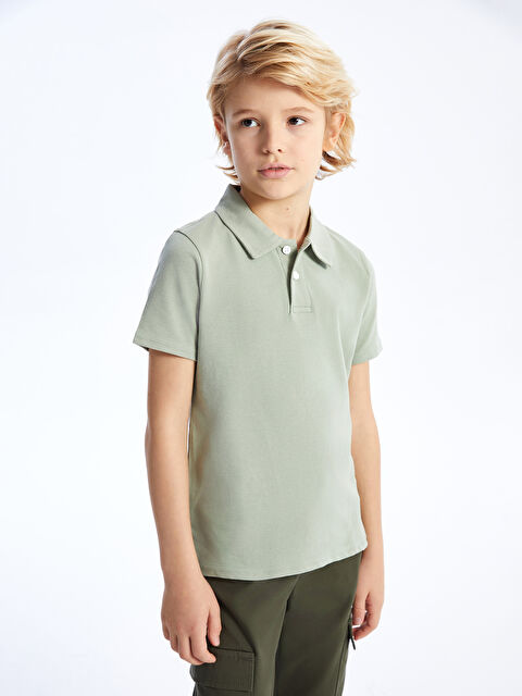 LCW Kids Polo Yaka Basic Kısa Kollu Erkek Çocuk Tişört - S4HH00Z4-HDU