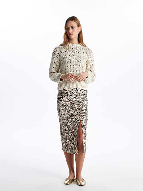 LCW Vision Dar Fit Kadın Büzgülü Etek - S4HH83Z8-LRA