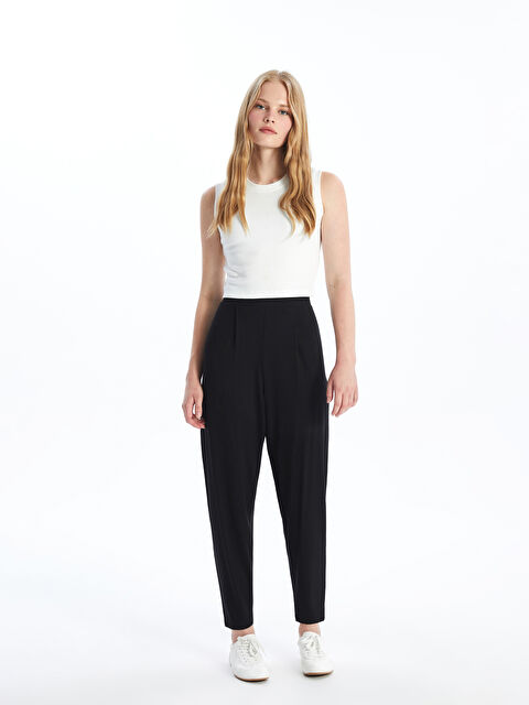 LCW Vision Elasticated Waist Relaxed Fit Women's Trousers - S4HO31Z8-CVL