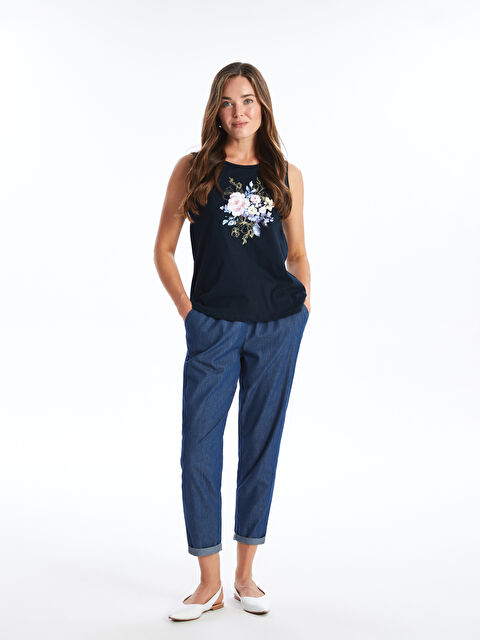 LCW Grace Beli Lastikli Straight Fit Kadın Jean Pantolon