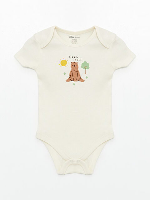 LCW baby Bisiklet Yaka Baskılı Erkek Bebek Çıtçıtlı Body - S4HP36Z1-FDL