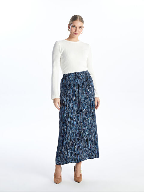 LCW Grace Beli Lastikli Desenli Kadın Etek - S4HP86Z8-LSJ