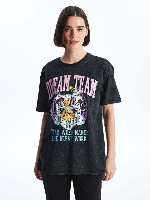 XSIDE Crew Neck Mickey Mouse Printed Short Sleeve Women's T-Shirt