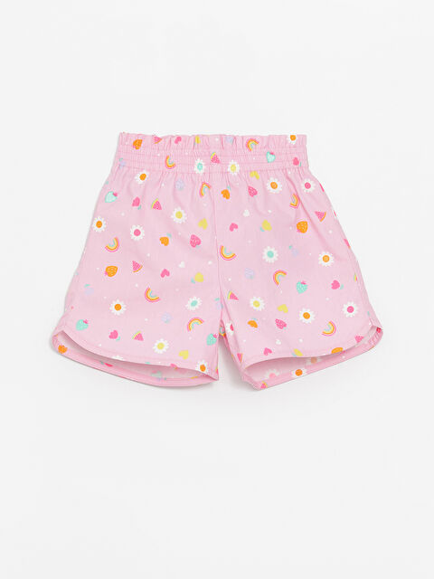 LCW Kids Baby Girls' Printed Shorts with Elastic Waist - S4HR10Z1-LT4