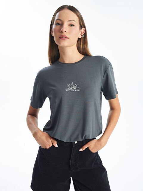 LCW Vision Ženska majica sa printom - okrugli izrez - S4HU16Z8-JPT