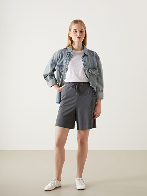 LCW Vision Kadın Beli Lastikli Düz Şort - S4HU84Z8-HKT