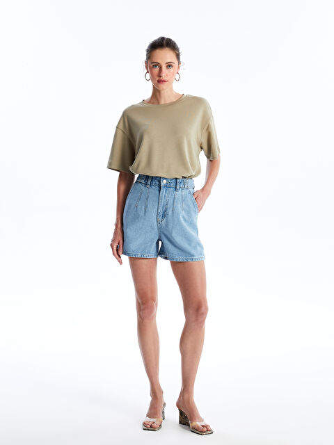 LCW Jeans Bermuda Fit Kadın Jean Şort - S4HV73Z8-507